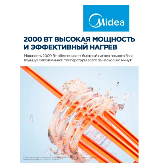 Водонагреватель накопительный Midea MWH15-20SMA-SMART, 15 л — электронное управление