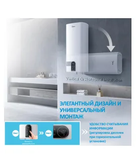 Водонагреватель накопительный Midea MWH80-20SQD-OCEAN, 80 л — сухой ТЭН, бак: эмаль
