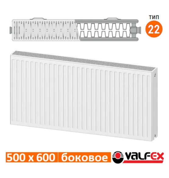 Радиатор стальной панельный Valfex C22 500×600, боковое подключение — фото 2