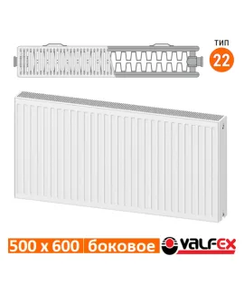 Радиатор стальной панельный Valfex C22 500×600, боковое подключение — фото 2