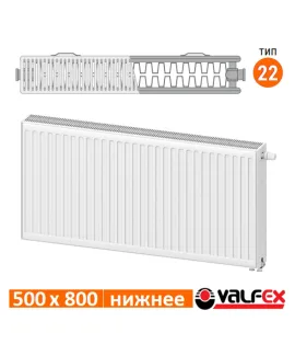 Радиатор стальной панельный Valfex VC22 500×800, нижнее подключение — фото 2