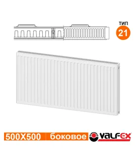 Радиатор стальной панельный Valfex C21 500×500, боковое подключение — фото 2