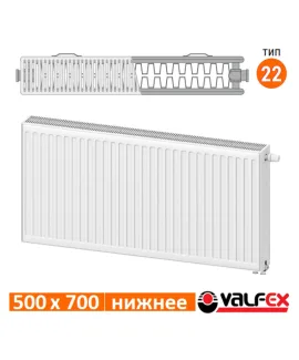 Радиатор стальной панельный Valfex VC22 500×700, нижнее подключение — фото 2