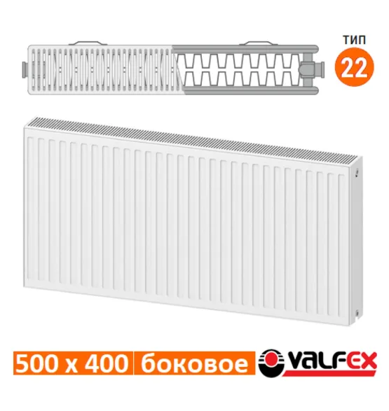 Радиатор стальной панельный Valfex C22 500×400, боковое подключение — фото 2