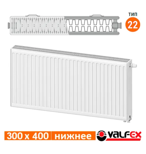 Радиатор стальной панельный Valfex VC22 300×400, нижнее подключение — фото 2