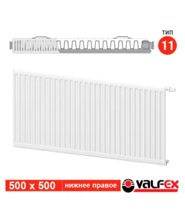 Радиатор стальной панельный Valfex VC11 500×500, нижнее подключение — фото 2