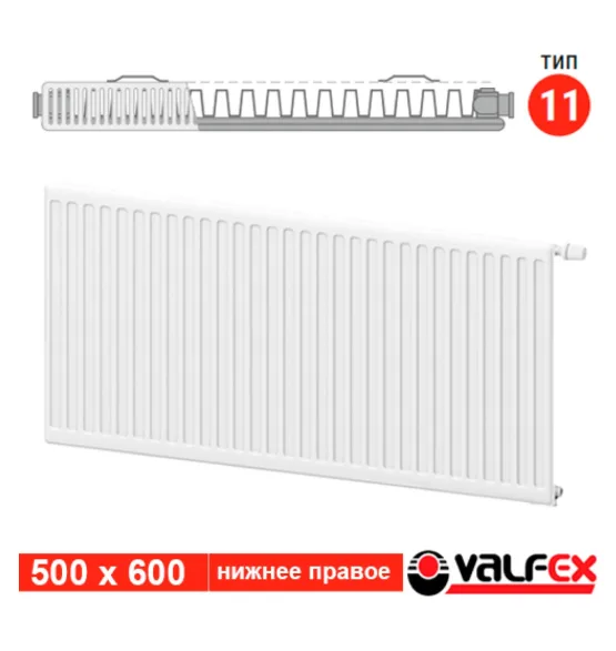 Радиатор стальной панельный Valfex VC11 500×600, нижнее подключение — фото 2