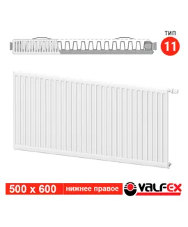 Радиатор стальной панельный Valfex VC11 500×600, нижнее подключение — фото 2