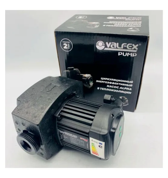 Циркуляционный энергоэффективный насос VALFEX ALPHA 25-60 130 мм (с гайками и теплоизоляцией) — корпус: чугун, монтажная длина 130 мм