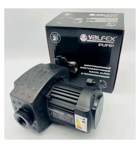 Циркуляционный энергоэффективный насос VALFEX ALPHA 25-60 180 мм (с гайками и теплоизоляцией) — корпус: чугун, монтажная длина 180 мм