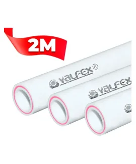 Труба полипропиленовая Valfex 25 × 3,5 мм PN20, армированная стекловолокном, штанга 2 м, белая