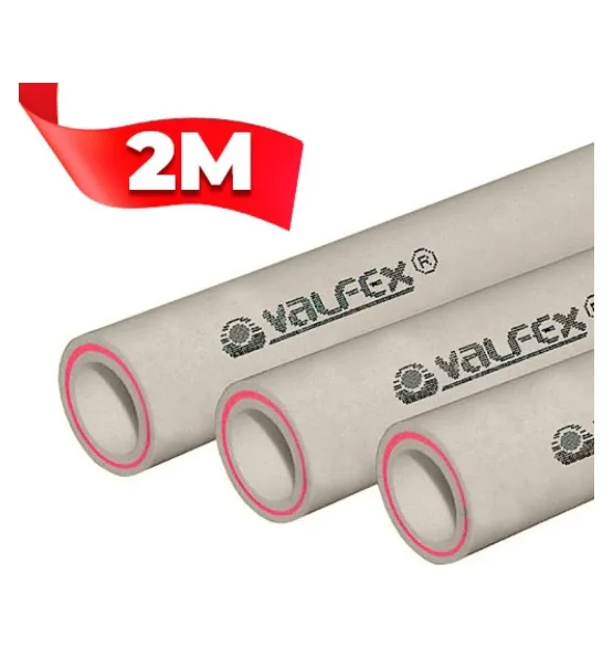 Полипропиленовая труба Valfex 25×3,5 мм PN20, армированная стекловолокном, штанга 2 м, серая