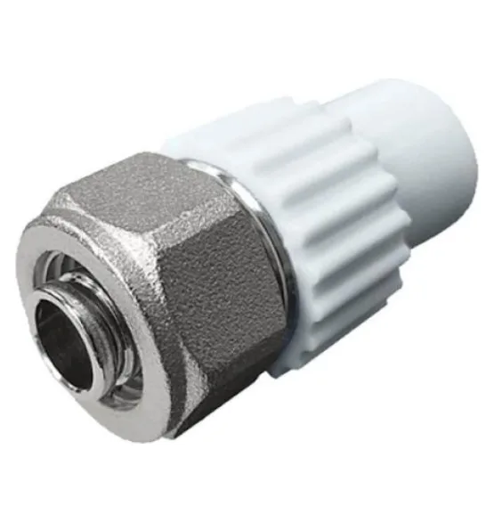 Комбинированная муфта для соединения PPR-PE труб 20×16 Valfex, белая