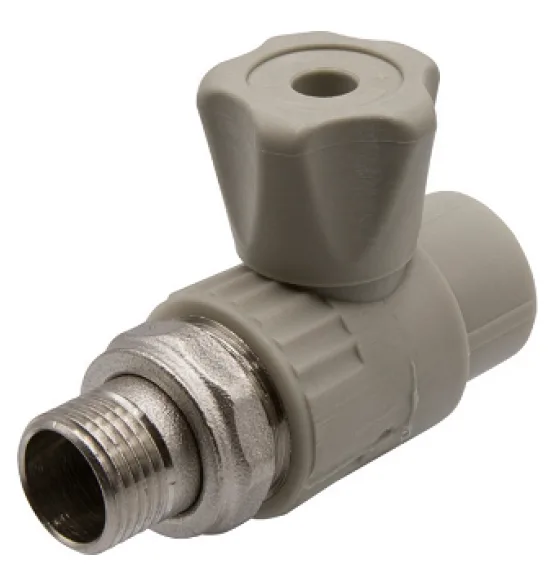 Кран радиаторный шаровый с американкой 20-1/2'' прямой серый EVER PLAST