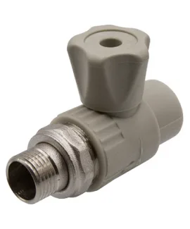 Кран радиаторный шаровый с американкой 20-1/2'' прямой серый EVER PLAST