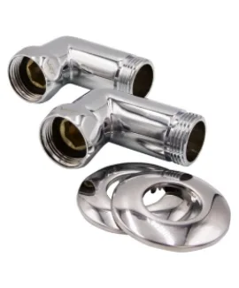 Соединение для полотенцесушителя VRT 1″ × 1″, ВН/НР, угловое, с отражателем, пара