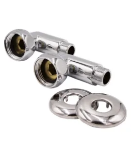 Соединение для полотенцесушителя VRT 1″ × 1/2″, ВН/НР, угловое, с отражателем, пара