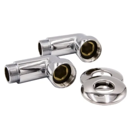 Соединение для полотенцесушителя VRT 1″ × 3/4″, ВН/НР, угловое, с отражателем, пара