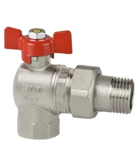 Кран шаровой угловой с американкой 1/2″ вн/нар бабочка ICMA