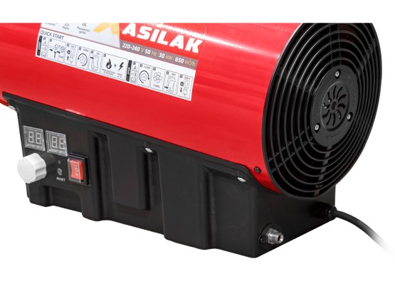 Нагреватель воздуха газовый ASILAK SLG-30000T прям., 30 кВт, термостат, переносной (Мощность 30кВт; Производительность 650 м3/ч; Тип газа: Пропан; Термостат)