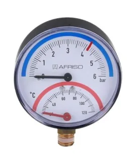 Термоманометр AFRISO ТМ 80, 0–6 бар / 20–120 °C