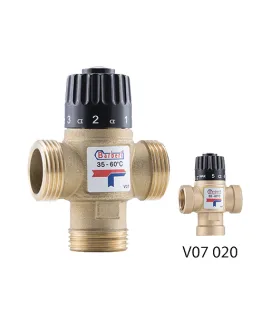 Термостатический смесительный клапан Barberi V07020N AB, 35–60 °C, ВР 3/4″, Kvs 1,6, никель