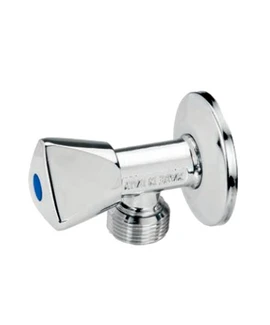 Кран установочный угловой Bugatti 08410001 1/2″×3/4″, ручка по оси, хром