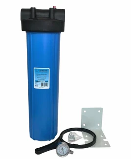 Корпус магистрального фильтра Акватек Big Blue 10″ FH10 BB-BM, 1″, с манометром