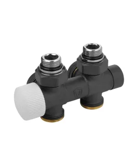 Универсальный комплект нижнего подключения радиатора Vieir VR353-2C, G1/2″, чёрный min