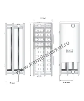 Стальной радиатор Kermi Therm X2 Profil-Kompakt Тип 33 500x2600 — фото 3