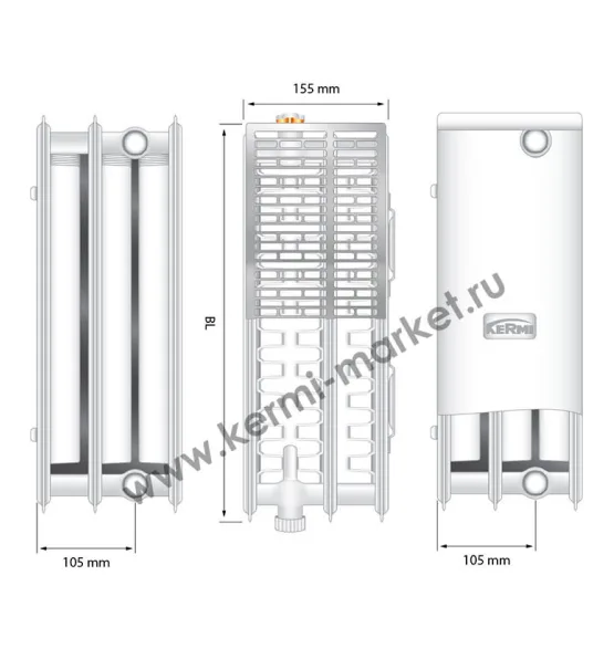 Стальной радиатор Kermi Therm X2 Profil-Ventil Тип 33 500x3000 — фото 3