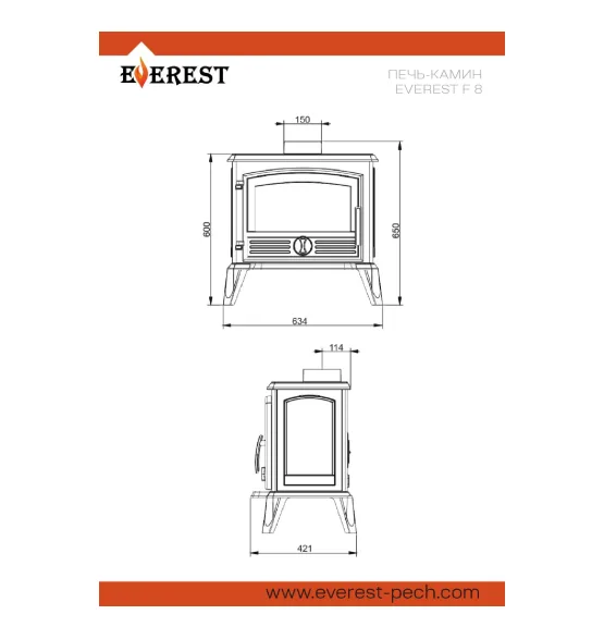 Печь-камин EVEREST F8