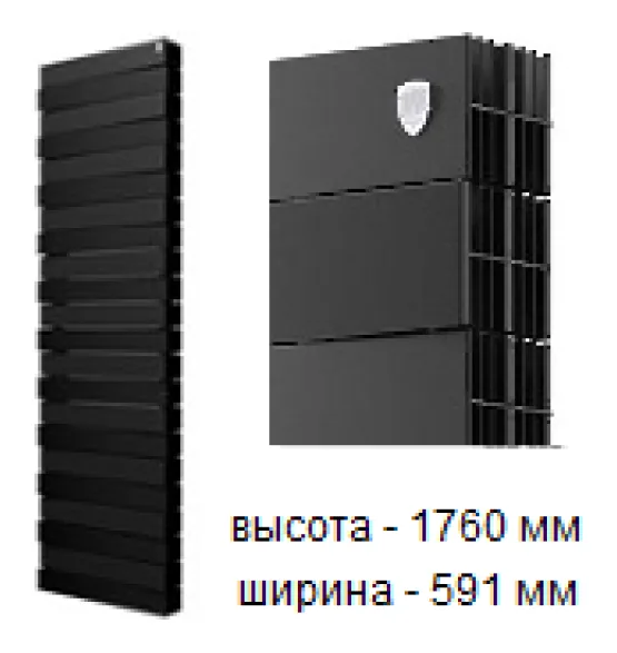 Биметаллический радиатор Royal Thermo PianoForte Tower 300 Noir Sable, 22 секции — фото 3