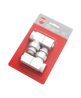 Набор дизайн-вентилей Royal Thermo CUBE, угловой (белый) 1/2