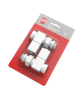 Набор дизайн-вентилей Royal Thermo CUBE, прямой (белый) 1/2