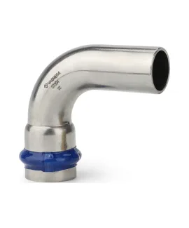 Угольник 90° двухраструбный Varmega Inox Press переходной 22x18