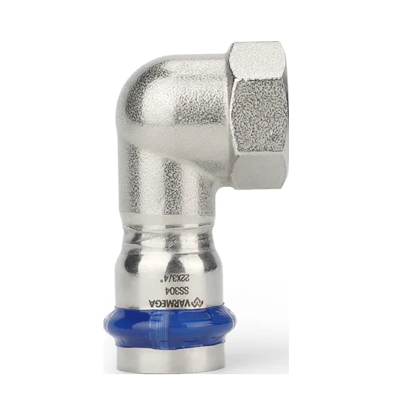 Угольник раструбный Varmega Inox Press с внутренней резьбой 18x3/4
