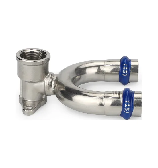 Водорозетка раструбная Varmega Inox Press с внутренней резьбой, проходная 15x1/2