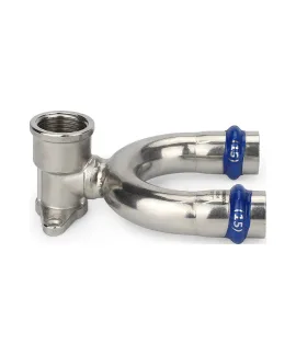 Водорозетка раструбная Varmega Inox Press с внутренней резьбой, проходная 15x1/2