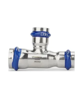 Тройник раструбный Varmega Inox Press переходной 28x22x22