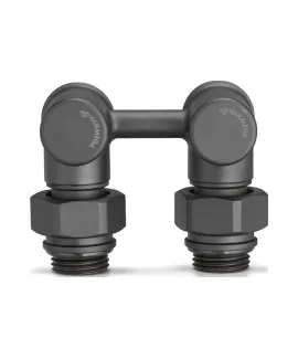 Varmega Узел нижнего подключения, серия VMDV20, угловой, черный 1/2