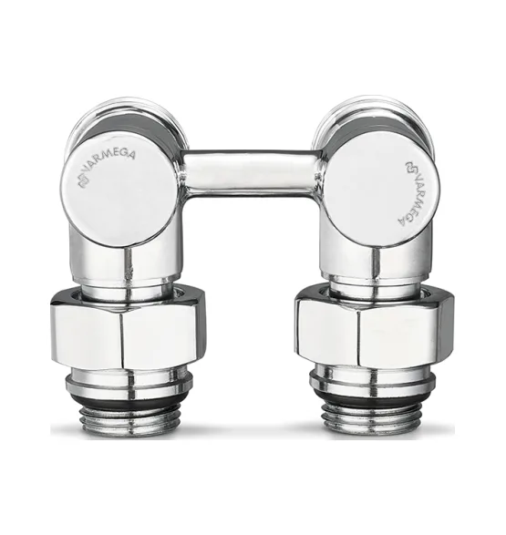 Varmega Узел нижнего подключения, серия VMDV20, угловой, хром 1/2