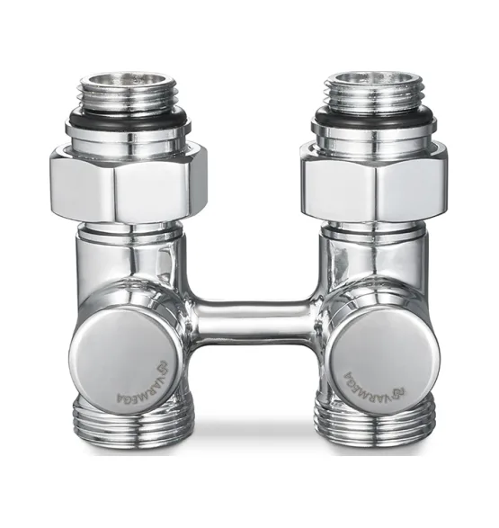 Varmega Узел нижнего подключения, серия VMDV21, прямой, хром 1/2