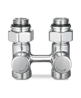 Varmega Узел нижнего подключения, серия VMDV21, прямой, хром 1/2