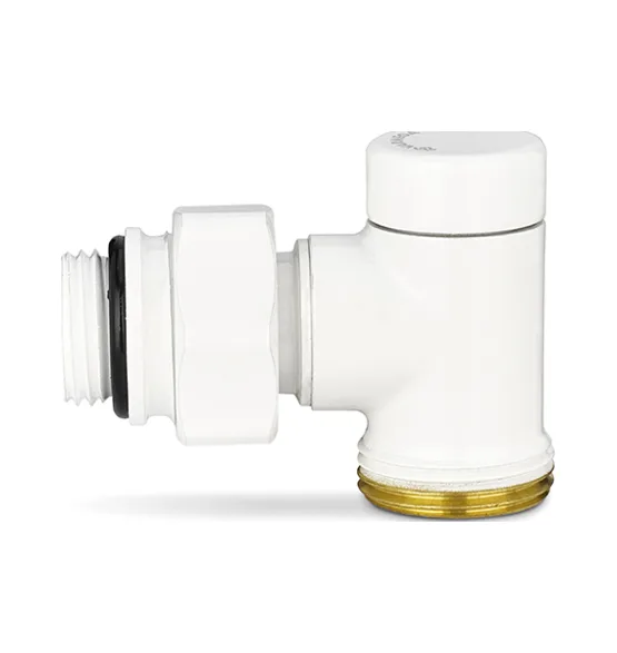 Varmega Узел нижнего подключения, серия VMDV22, угловой, одинарный, белый 1/2